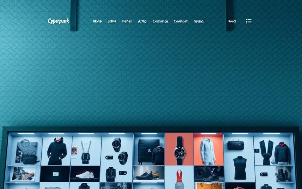 A modern e-commerce category page with a clean, minimalist design. In the foreground, a grid of product images with crisp lighting and sharp focus, showcasing the merchandise in an enticing manner. In the middle ground, a simple navigation menu with clear category labels, guiding the user to find relevant products effortlessly. The background features a subtle, textured wallpaper or pattern, providing a calm and professional ambiance. The overall scene conveys a sense of refinement, functionality, and an emphasis on the products themselves, creating an inviting shopping experience for the user.