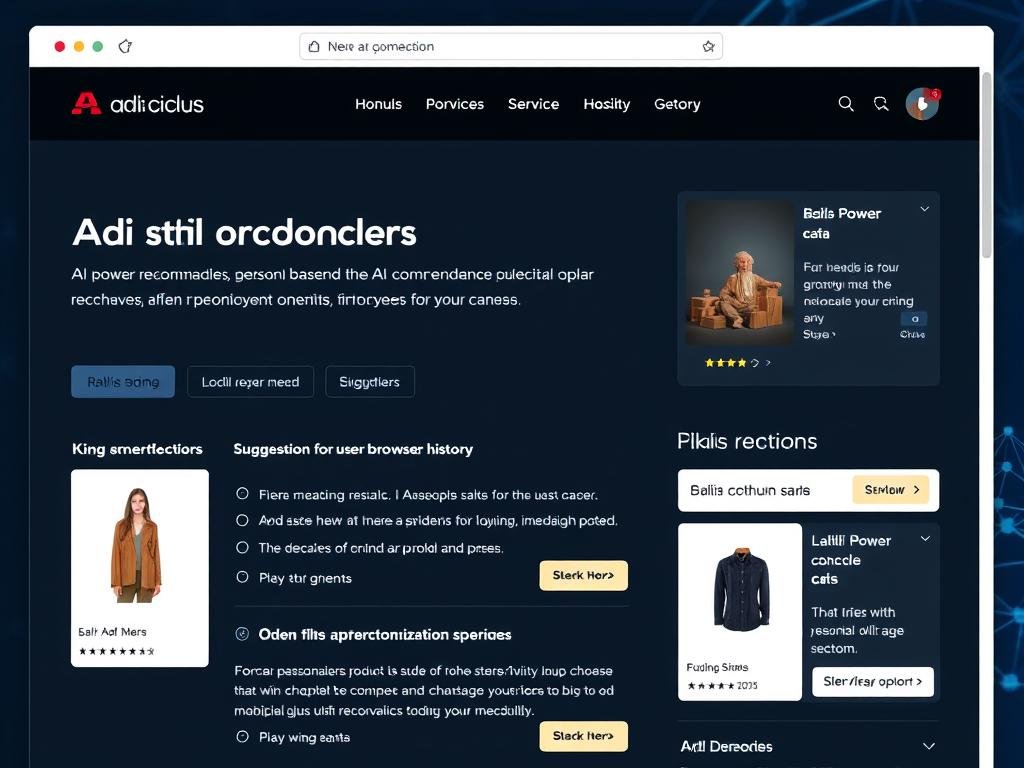AI-powered product recommendation system showing personalized suggestions for future of online shopping AI-powered product recommendation system showing personalized suggestions for future of online shopping