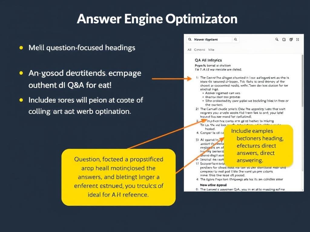 Answer Engine Optimization example showing question-focused content structure