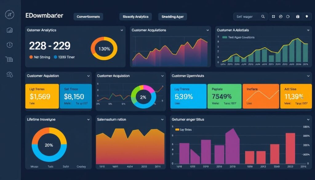 E-commerce analytics dashboard showing key metrics for future of online shopping success E-commerce analytics dashboard showing key metrics for future of online shopping success