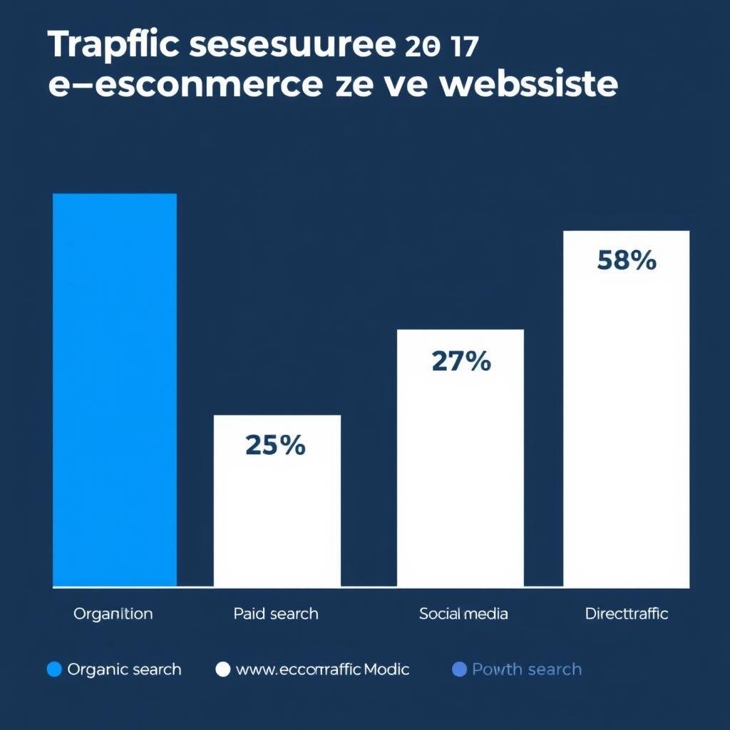Graph showing organic search driving 53% of all e-commerce traffic Graph showing organic search driving 53% of all e-commerce traffic