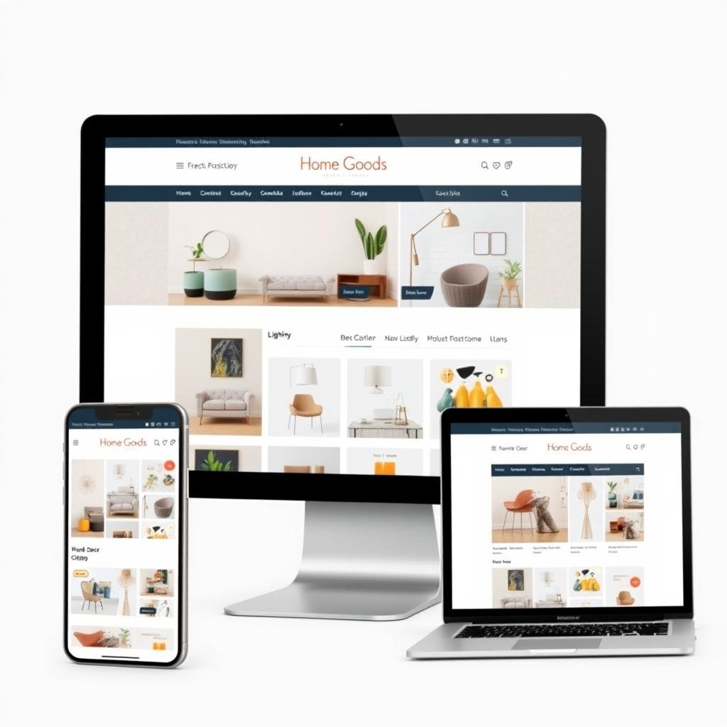 Mobile optimization for a home goods e-commerce store showing responsive design principles implemented by Codersit Org Mobile optimization for a home goods e-commerce store showing responsive design principles implemented by Codersit Org