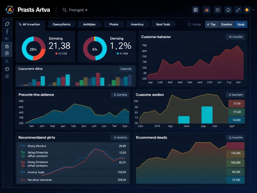 Predictive analytics dashboard showing future trends in online shopping behavior Predictive analytics dashboard showing future trends in online shopping behavior