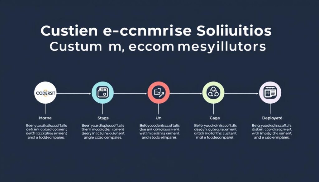 Visual representation of Codersit Org's custom e-commerce development process