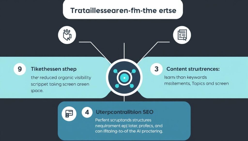 Visualization of three key challenges traditional SEO faces with AI search engines